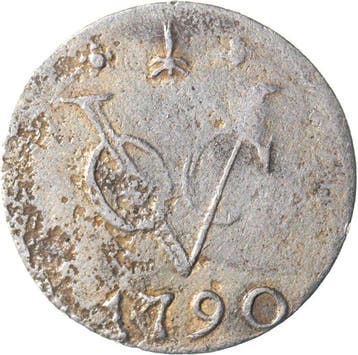 VOC - Gelderland. V.O.C. duit 1790 NASLAG??? in ZILVER