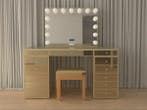 Veiling - Luxe kaptafel met verlichting - Goudkleurig - Incl, Nieuw