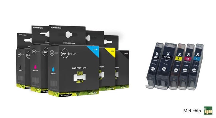 Geschikt Canon PGI-5BK en cli-8 serie inkt  MET CHIP, Computers en Software, Printerbenodigdheden, Cartridge, Nieuw
