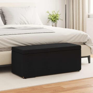 vidaXL Kruk Zwart 101 x 41 x 40 cm Stof en Geëngineerd Hout, Verzenden, Nieuw