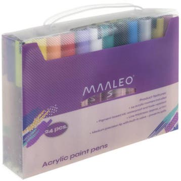 Maaleo acrylstiften 24 kleuren – sneldrogende markers voo., Hobby en Vrije tijd, Ophalen of Verzenden, Nieuw