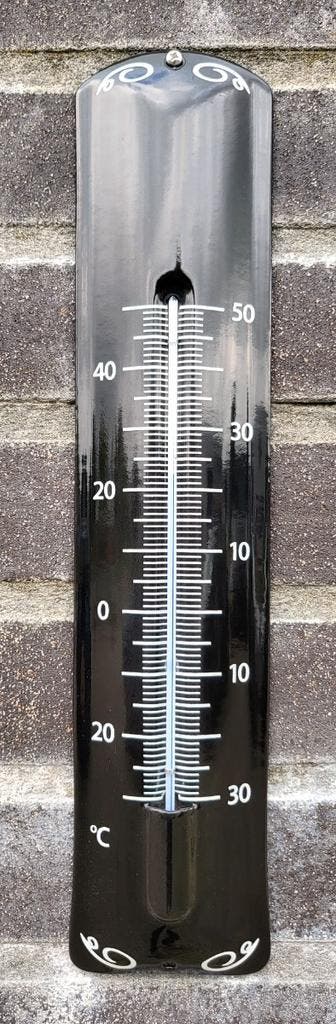 Thermometer deco zwart, Verzenden, Nieuw