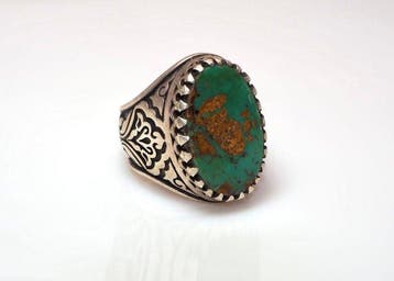Turquoise - Zilver - Ring, Antiek en Kunst