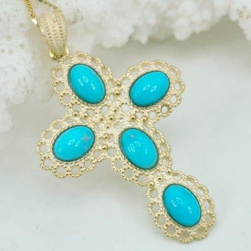 Turquoise - Zilver, Verguld - Ketting met hanger - TURCHESE