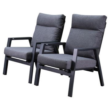 Vegas lounge balkonset 2 delig verstelbaar antraciet, Ophalen of Verzenden, Nieuw, Aluminium