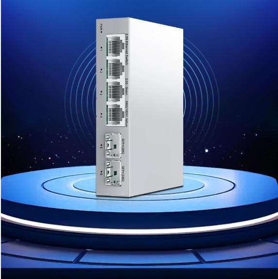 2.5G Switch 4x RJ45 + 2x 10G SFP+ Fanless, Computers en Software, Netwerk switches, Nieuw, Verzenden