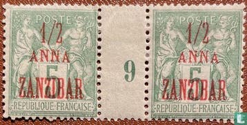 Zanzibar - Franse postkantoren - Vrede en handel, met opd..., Verzenden, Postfris