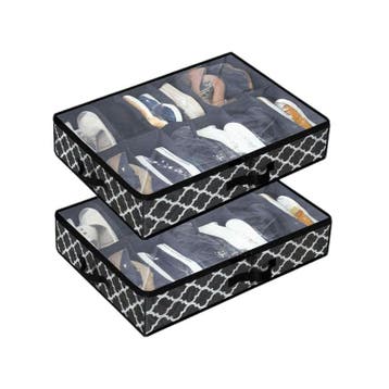 Schoenen Opbergtas Onderbed - 2 stuks - Zwart - 16 paar, Huis en Inrichting, Verzenden, Nieuw