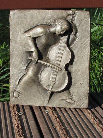 sculptuur, De chellospeler - 1 cm - IJzer - 1971, Antiek en Kunst