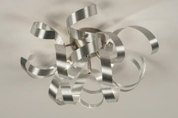 Rietveld Plafondlampen - Staalgrijs, Aluminium - Geschuurd A, Huis en Inrichting, Lampen | Plafondlampen, Verzenden, Nieuw