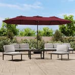 vidaXL Parasol dubbel dak 449x265 cm bordeauxrood, Verzenden, Nieuw, Meer dan 4 meter