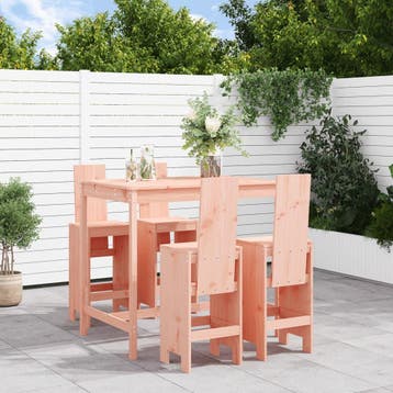 vidaXL 5-delige Tuinset massief douglashout, Tuin en Terras, Verzenden, Nieuw, 5 zitplaatsen, Tuinset