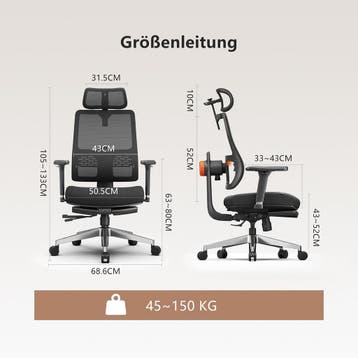 Newtral Magic Pro Bureaustoel, ergonomisch, met voetensteun,, Verzenden, Zo goed als nieuw