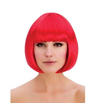 Pruik bobline rood, Verzenden, Nieuw, Feestartikel
