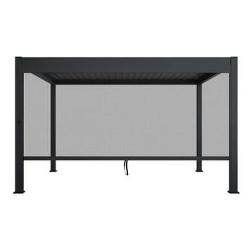 Zijwand Voor Lamellendak - Tahiti - 4x2,4 m - Antraciet, Tuin en Terras, Overkappingen, Verzenden, Nieuw