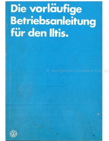 1978 VOLKSWAGEN ILTIS INSTRUCTIEBOEKJE DUITS