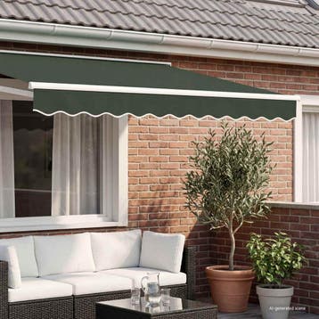 vidaXL Vervangende markies volant Donkergroen 381 x 20 cm, Verzenden, Nieuw
