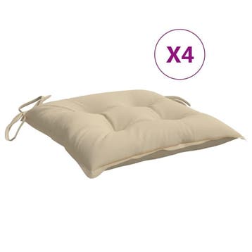 Zitkussens 4-delig Beige | Waterafstotend | Laatste Stuk!, Tuin en Terras, Ophalen of Verzenden, Zo goed als nieuw