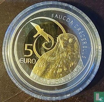 Luxemburg 5 euro 2009 (PROOF) Common kestrel, Verzenden, Zilver, 5 euro, Losse munt