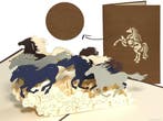 Paarden in galop pop-up kaart wenskaart, Verzenden, Nieuw