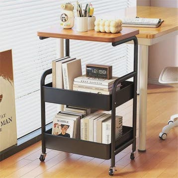 3-Laags Metalen Trolley met Houten Tafelblad - Verrijdbaar S, Verzenden, Nieuw