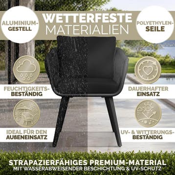 Tuinstoelen - Weerbestendig - Met armleuning - Set van 6 - G, Verzenden, Zo goed als nieuw