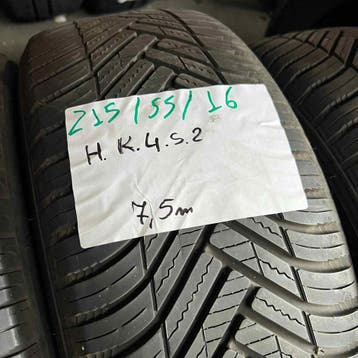 2 x Hankook 215-55-16 4 Seizoenbanden 7,5mm, 16 inch, Ophalen of Verzenden, All Season, Band(en)