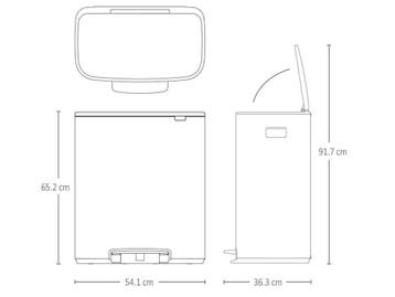 Brabantia Bo Prullenbak - 60 liter - XXL Pedaalemmer - Matt, Verzenden, Zo goed als nieuw