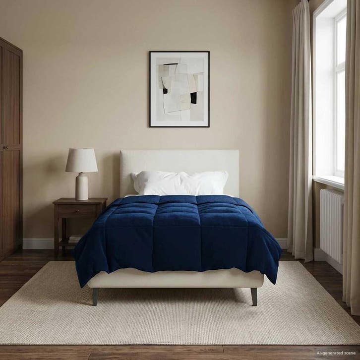vidaXL Zomer Dekbed Gekwilt Donkerblauw 140 x 200 cm, Huis en Inrichting, Slaapkamer | Beddengoed, Blauw, Nieuw, Verzenden