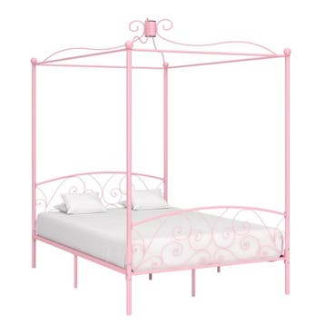 vidaXL Hemelbedframe metaal roze 140x200 cm, Verzenden, 140 cm, 200 cm, Metaal