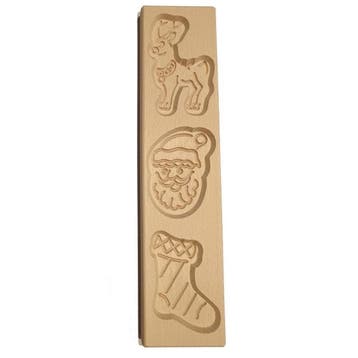 Speculaasplank Kerst (Rendier/Kerstman/Sok) (3x) 9x8cm., Verzenden, Nieuw