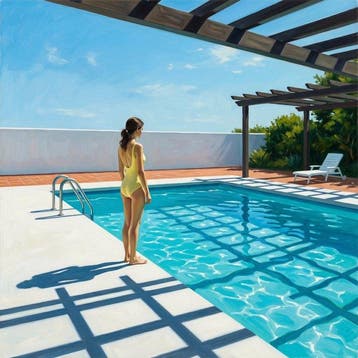 Le Yack - Poolside Stillness - Hand signed
