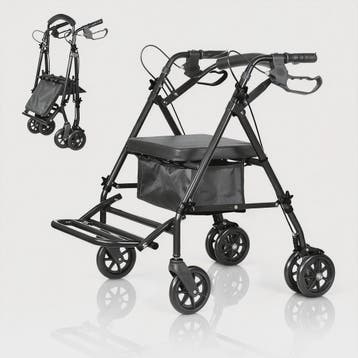 2-in-1 Rollator en Transportstoel voor Senioren - Opvouwbaar, Verzenden, Nieuw