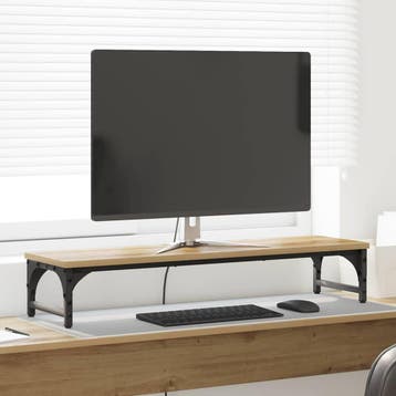 vidaXL Monitor Stand Artisanaal eiken 85 x 23 x 15,5 cm, Verzenden, Nieuw