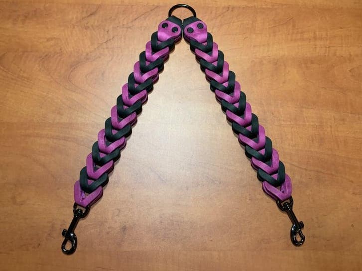 Leren duo honden riem Pink/black, Auto-onderdelen, Overige Auto-onderdelen, Nieuw, Ophalen of Verzenden