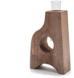 Decoratief Wooden Flowerholder met 1 Reageerbuis 12x5x19 cm, Ophalen of Verzenden, Nieuw