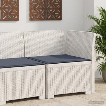vidaXL Eénpersoons Tuinbank met Kussen Rattan Look PP Wit, Verzenden, Nieuw