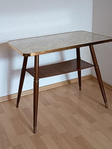 Bijzettafel - Hout - Mid-Century Bijzettafel – houten poten