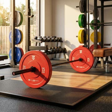 Olympische schijf 25kg | 45cm | Beste Prijs, Ophalen of Verzenden, Nieuw, Rug, Halterschijven