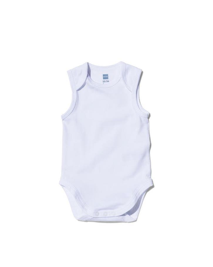 HEMA Romper organic katoen stretch mouwloos - 2 stuks wit, Kinderen en Baby's, Babykleding | Overige, Nieuw, Verzenden