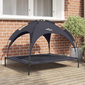 vidaXL Hondenbed 104 x 86 x 84,5 cm Staal Zwart, Verzenden, Nieuw