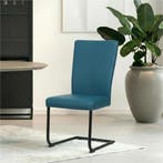 Set van 8 Leren eetkamerstoelen Dry - Toledo Turquoise, Huis en Inrichting, Stoelen, Ophalen of Verzenden, Nieuw, Leer