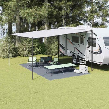 vidaXL Tenttapijt Blauw en Grijs 500 × 300 cm Polyetheen, Verzenden, Nieuw