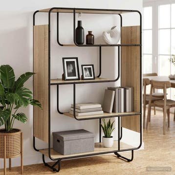 vidaXL buffetkast Sonoma Eiken 93.5 x 37.5 x 144 cm Bewerkt, Minder dan 50 cm, Verzenden, Nieuw, Minder dan 100 cm