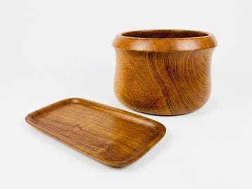 Dienblad - Teak - Teak dienblad en bowl