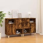 vidaXL Dressoirs 2 st 60x35x70 cm bewerkt hout gerookt, Verzenden, Nieuw, 50 tot 100 cm, 25 tot 50 cm
