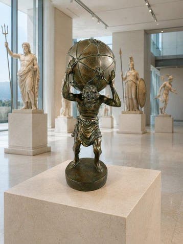 Art House - sculptuur, ***ATLAS WITH CELESTIAL GLOBE –