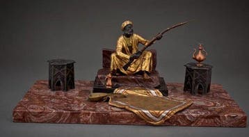 Beeld, Exclusief bronzen sculptuur van een Arabische thee