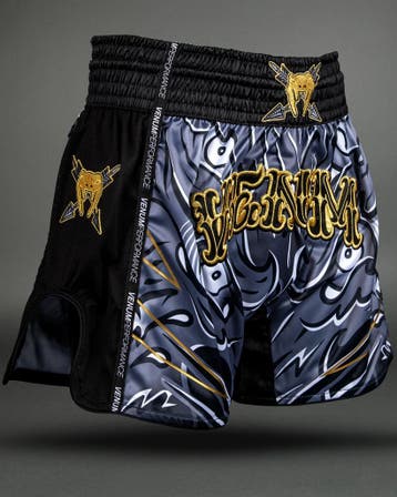 Venum Wolf Atak Muay Thai Short – Zwart/Grijs | Muay Thai &, Ophalen of Verzenden, Nieuw