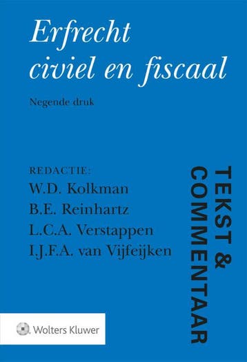 Tekst  Commentaar Erfrecht civiel en fiscaal 9789013168426, Verzenden, Zo goed als nieuw